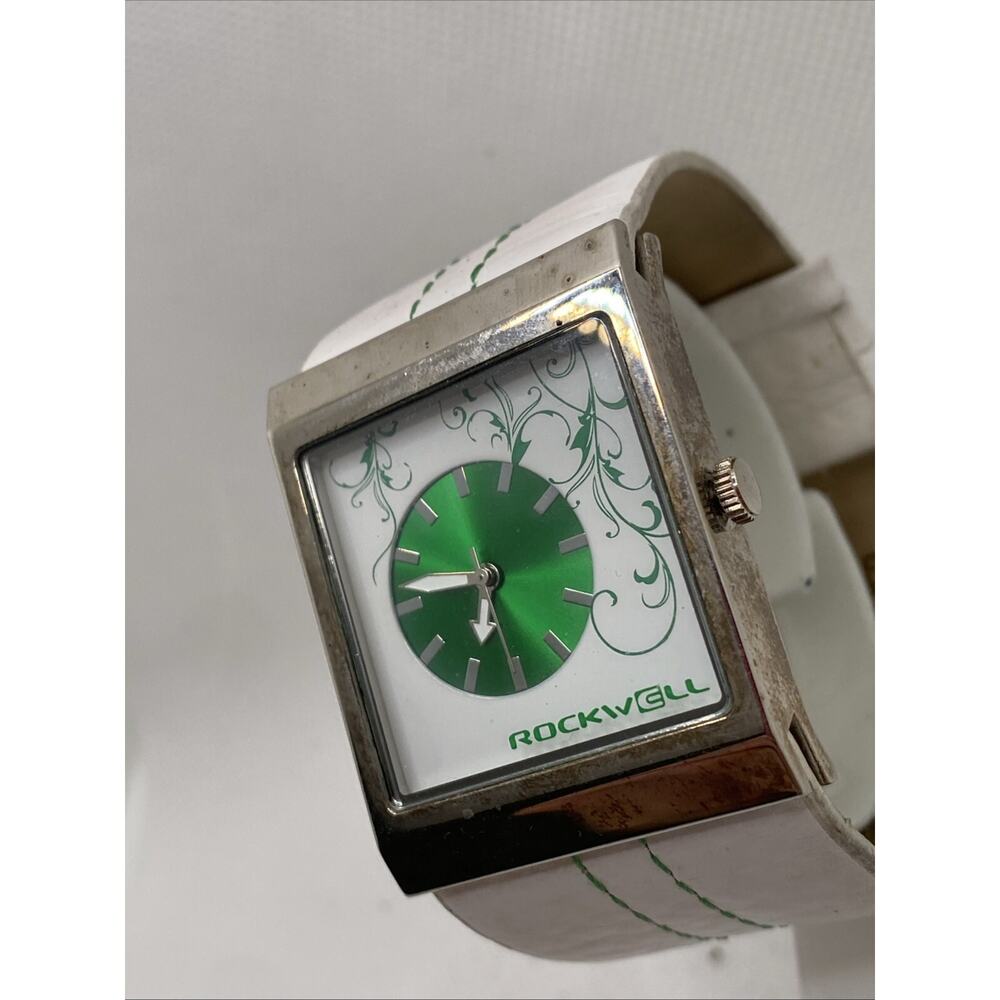 Rockwell MC104 Mercedes Ladies Watch, White/Green New Battery!